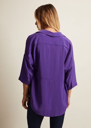 Phase Eight Cynthia Longline Shirts Purple USA | 2651837-IP